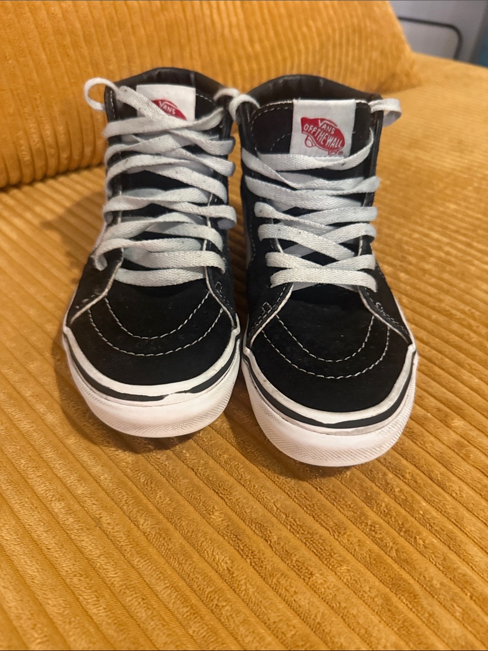 Vans Kids Black and White High-Top Sneakers